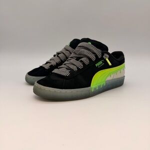 Puma Suede Nickelodeon Slime Kids Sneakers Black Green US 4 EU 35.5 391111-01